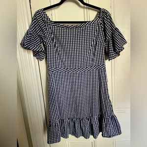 Gingham mini dress- Navy & White- Lucy Paris